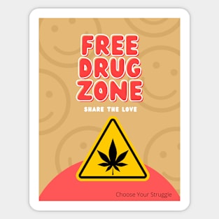 Free Drug Zone Sticker